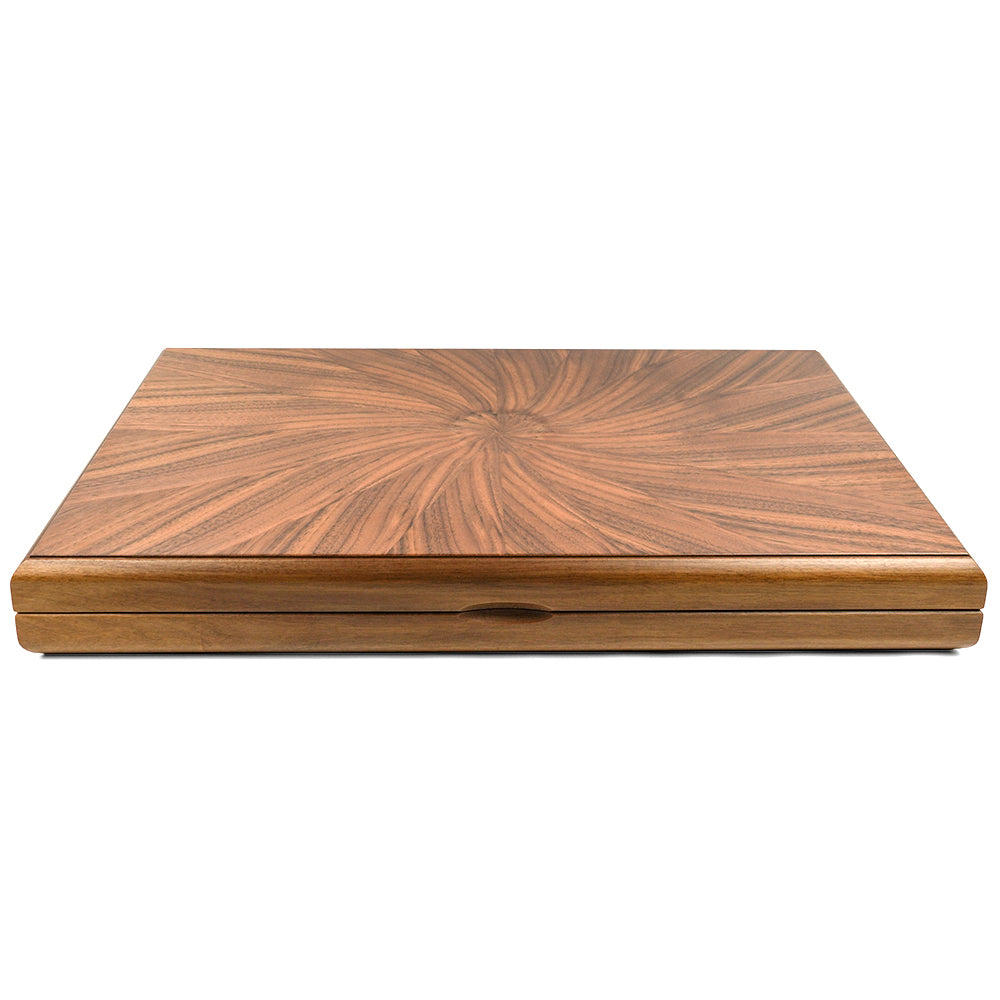 Rome folding backgammon set: walnut, maple and ebony