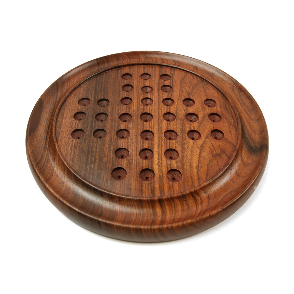 Wooden Solitaire with Marbles