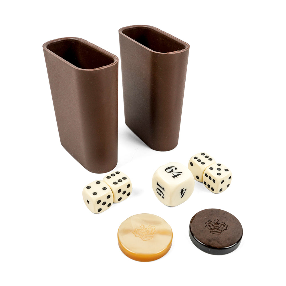 London folding backgammon set: walnut, maple and ebony