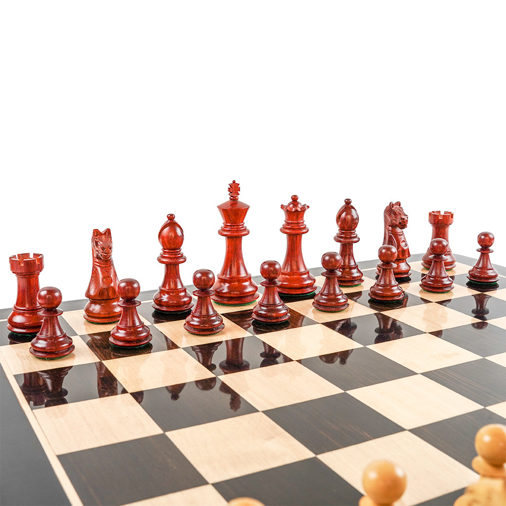 St Cross chess pieces: Staunton style in double-weighted paduak and boxwood