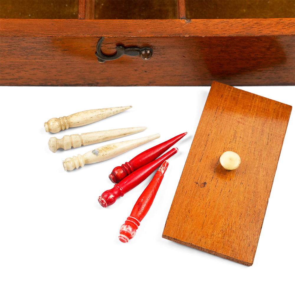 Three-Handed Mahogany Cribbage Board - 1880