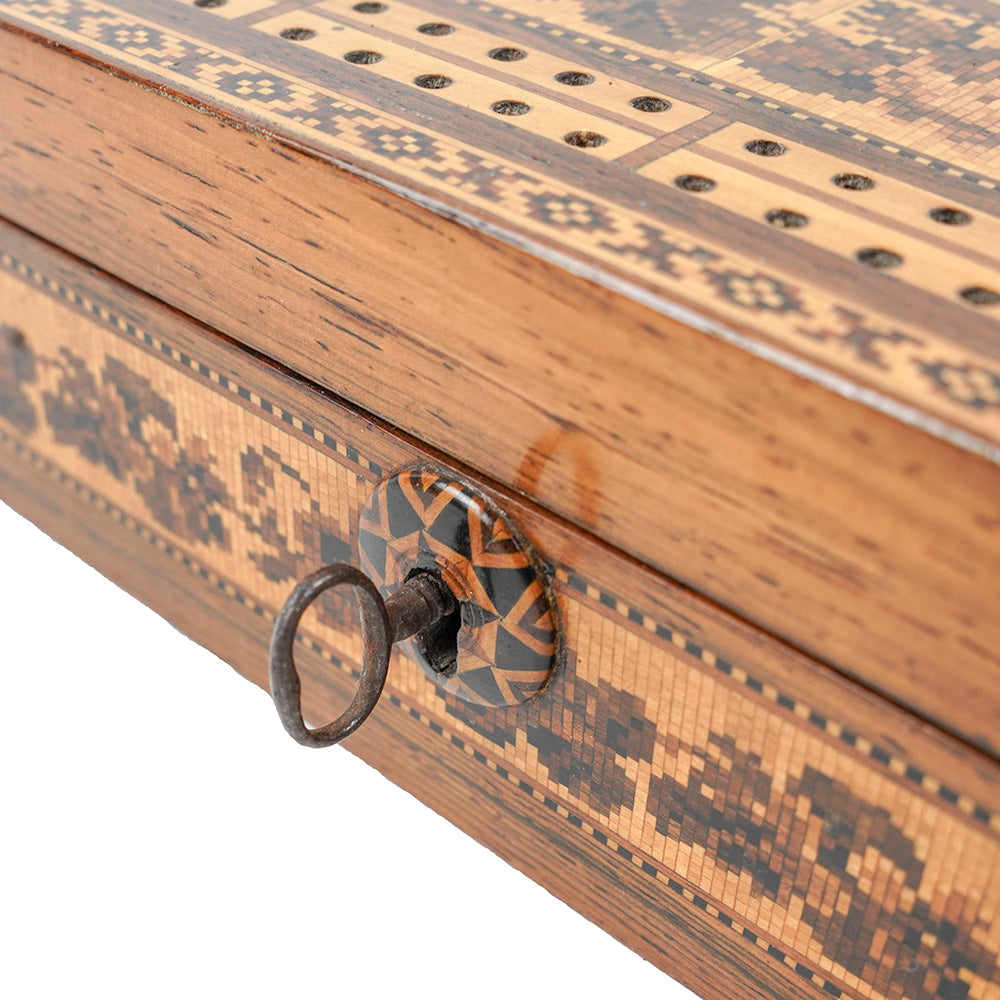 Tunbridge ware Cribbage Box - 1850s