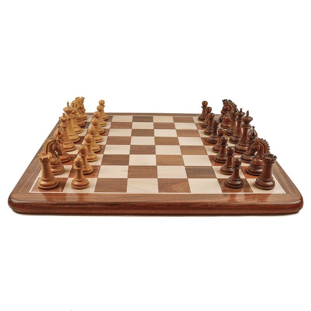 University chess pieces: Staunton style triple-weighted acacia wood