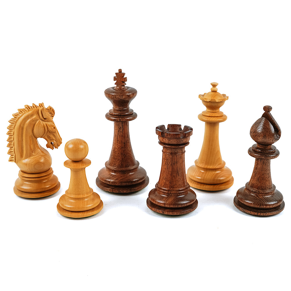 University chess pieces: Staunton style triple-weighted acacia wood