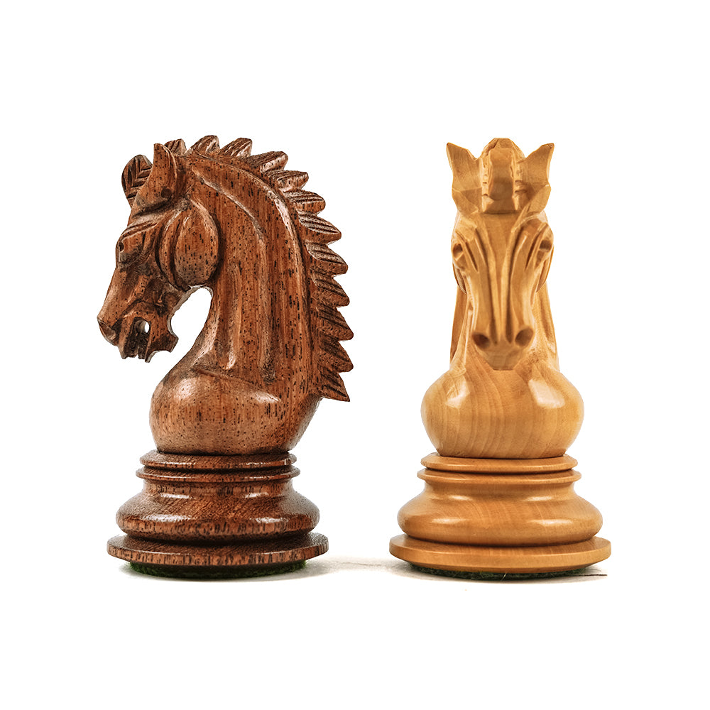 University chess pieces: Staunton style triple-weighted acacia wood