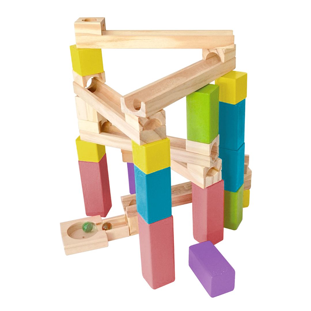 Wooden marble run