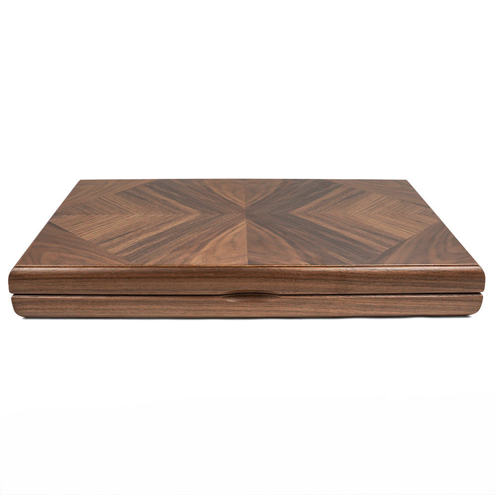 Venice Folding backgammon set: Walnut, maple and ebony wood