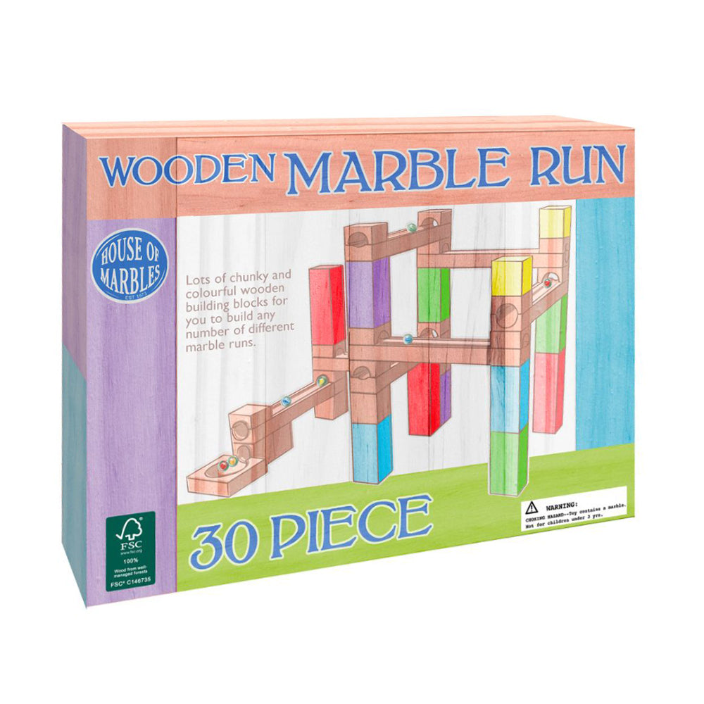Wooden marble run