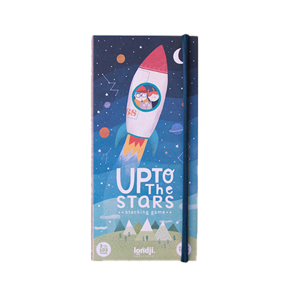 Wooden stacking game: up to the stars!